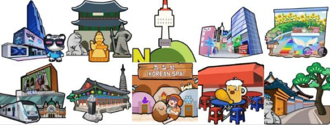 Cute images of major tourist destinations in south korea Spreading the Charm of Tourism in Korea blocked by COVID-19 through a Game
