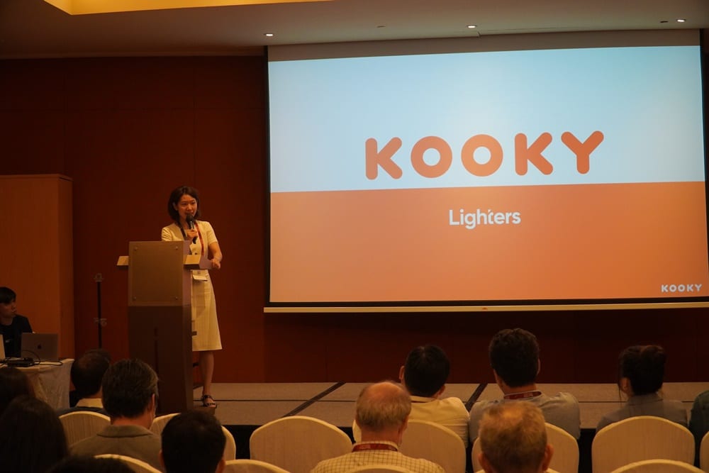 Hami Kim, the CEO of Lighters Company, introduced the company's 'Kooky' app at the Pitching Contest at SWITCH 2022 │Photo by – AVING News.