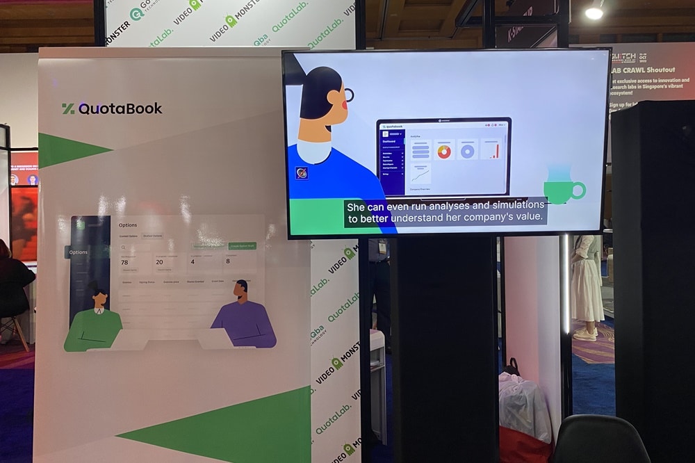 A view of the Quota Lab booth at ‘SWITCH 2022’ in Singapore | filmed by Aving News
