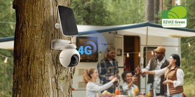 The new EZVIZ EB8 4G camera offers 4G cell networks with a rechargeable battery for 100% wire-free security coverage.