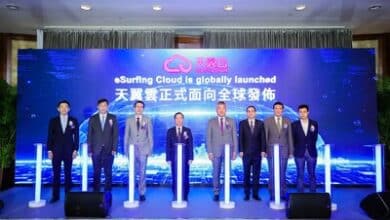 China Telecom announces eSurfing Cloud's global expansion plan, empowering enterprises with cloud and network integration technology.
