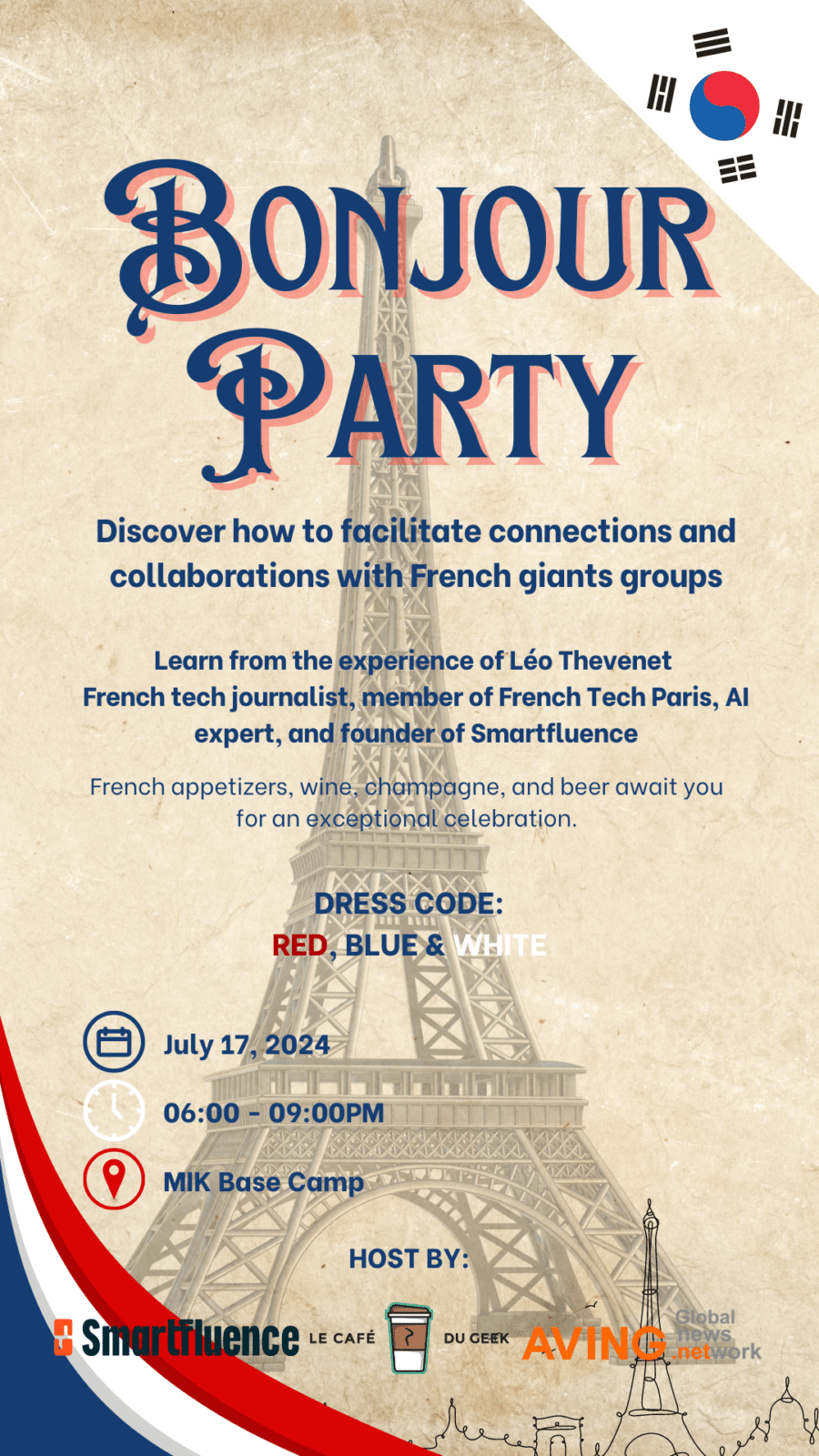 Le Café Du Geek and Smartfluence announce the Bonjour Party in Seoul: A unique Networking and Cultural Event