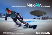 Sercomm debuts NexAIr IP Streamer at TechExpo 2025 with Paralympian Keith Gabel.