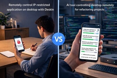 DeskIn offers secure, real-time remote control that outshines basic AI solutions.
